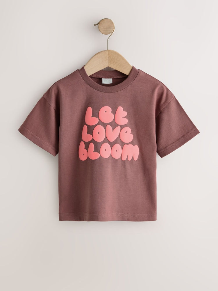 Brown/Pink Short Sleeve T-Shirt (3mths-7yrs)