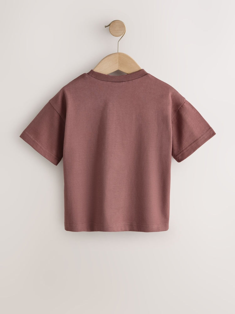 Brown/Pink Short Sleeve T-Shirt (3mths-7yrs)