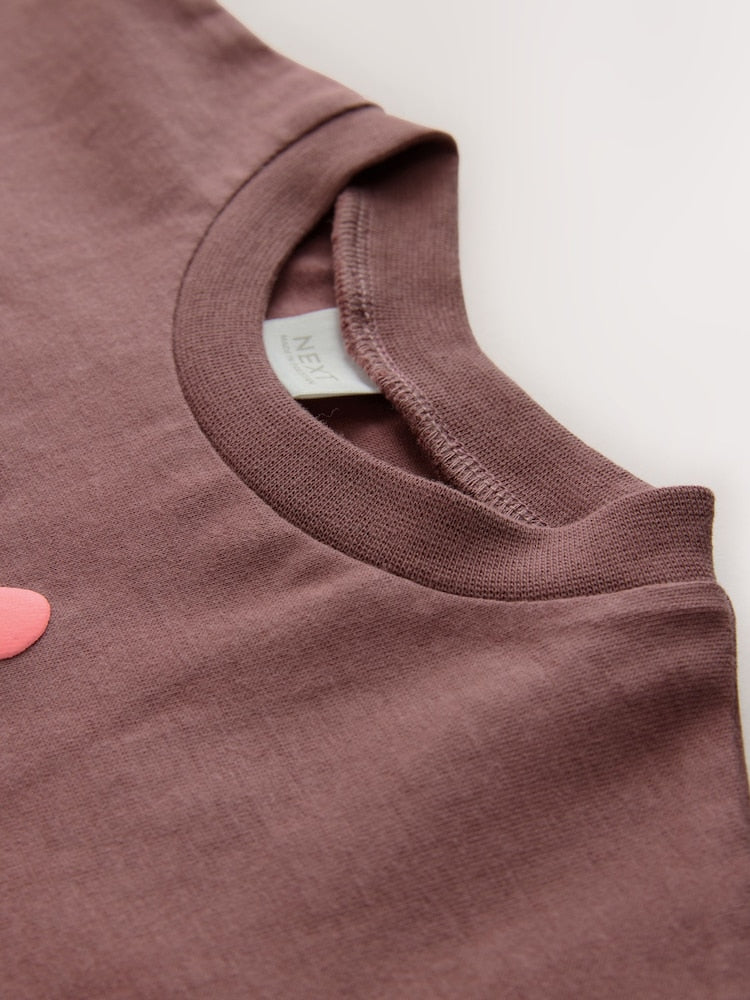 Brown/Pink Short Sleeve T-Shirt (3mths-7yrs)