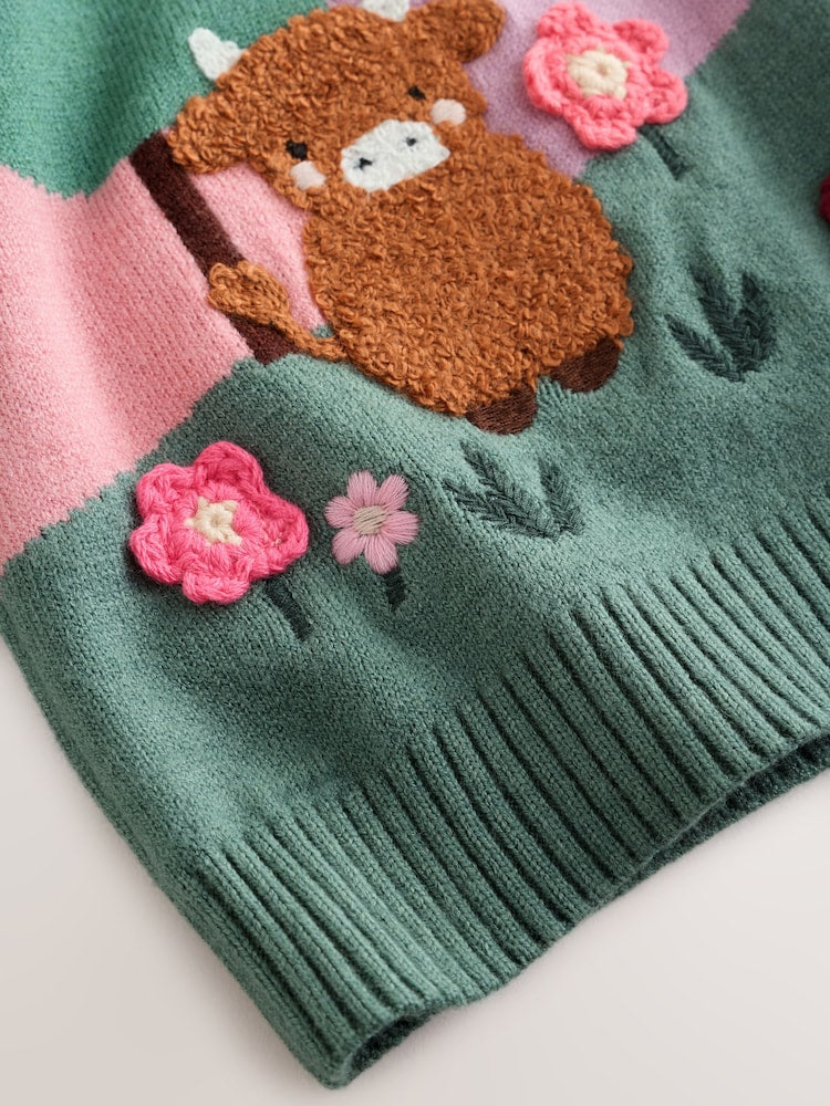 Pink Hamish Character Knitted Scene Jumper and Leggings Baby Set (0mths-2yrs)
