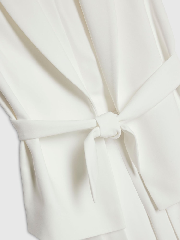River Island White Sleeveless Blazer & Pleated Trousers Set