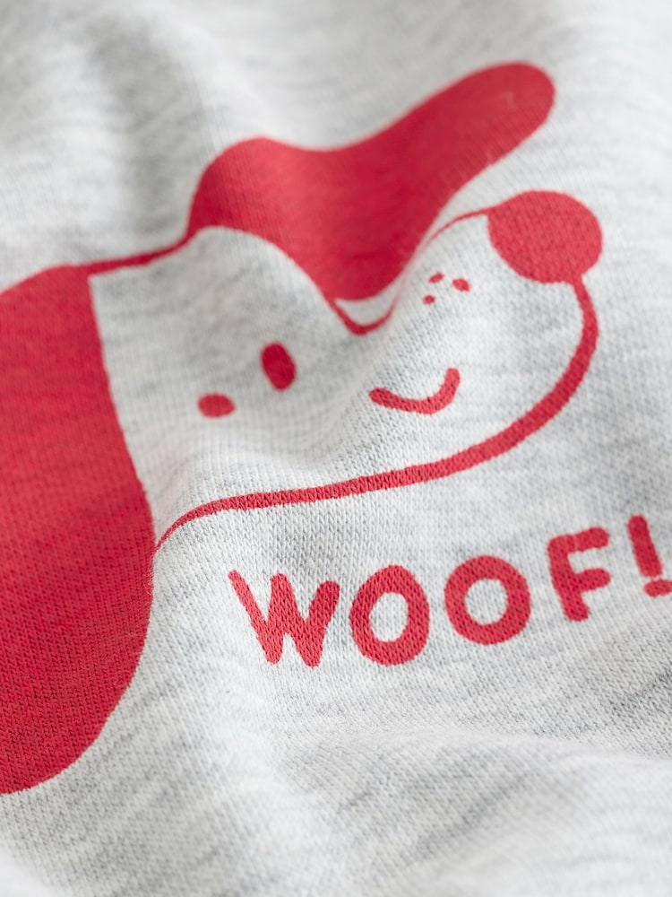 Grey Printed Dogs All Over Printed Crew Neck Sweat Top (3mths-7yrs)