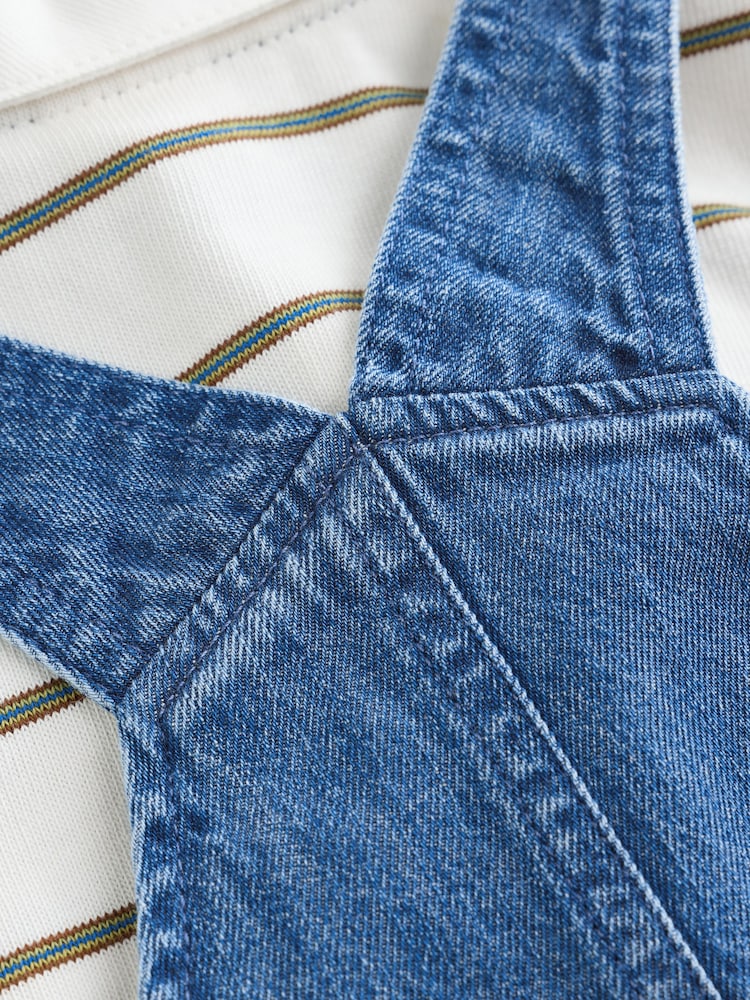 Blue Denim Baby Dungarees and Polo Bodysuit Set (0mths-3yrs)