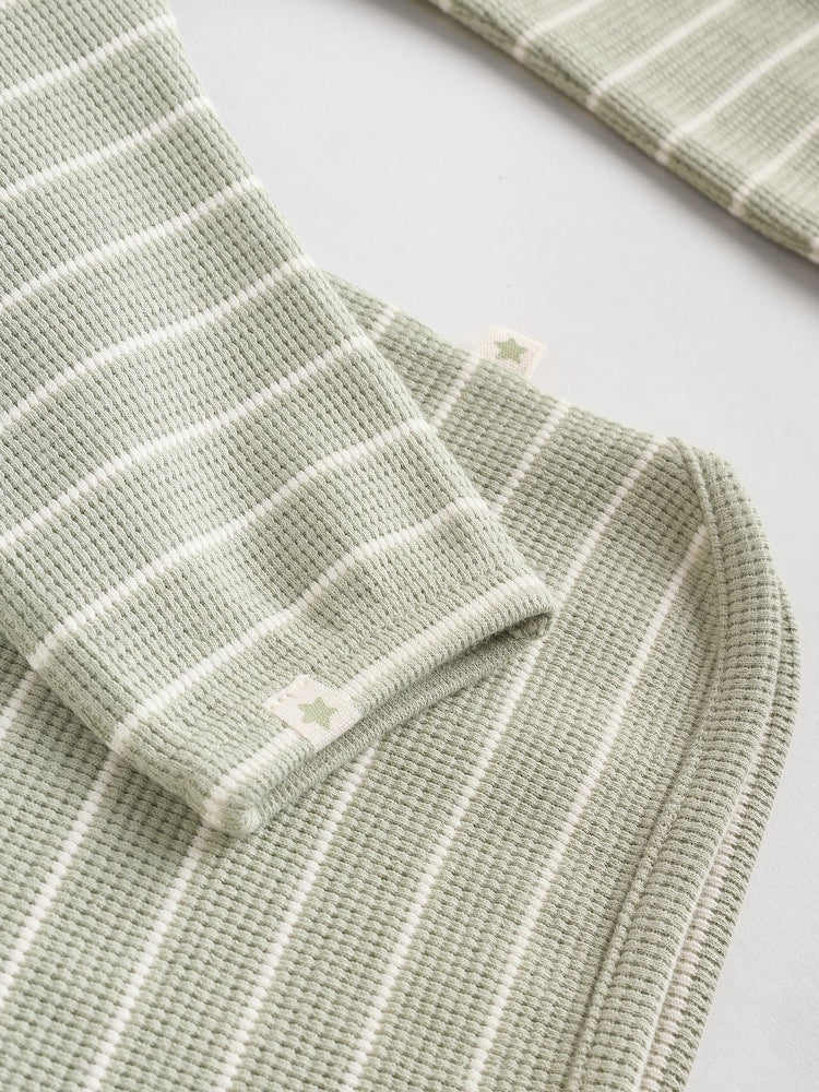 Green/Blue/Brown Stripe Baby Top & Leggings 6 Piece Set (0mths-3yrs) - Size Up to 1 Month (56cm)