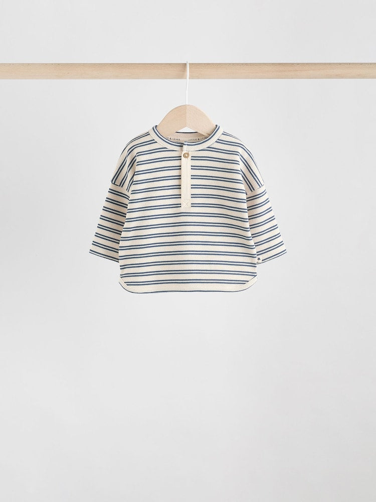 Green/Blue/Brown Stripe Baby Top & Leggings 6 Piece Set (0mths-3yrs) - Size Up to 1 Month (56cm)