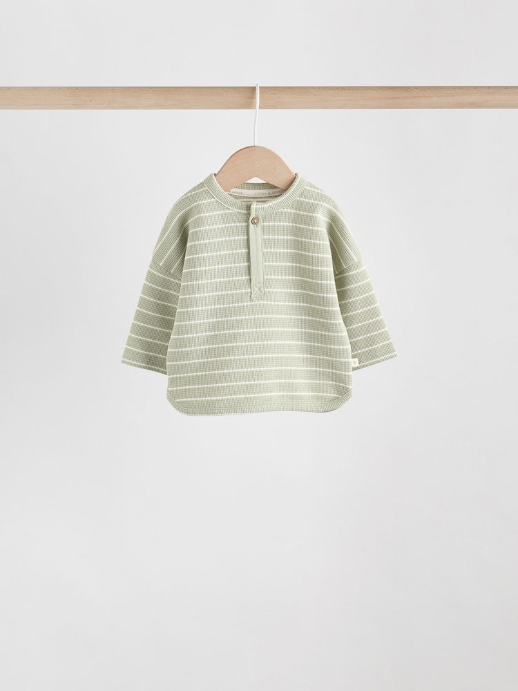 Green/Blue/Brown Stripe Baby Top & Leggings Set 6 Piece (0mths-3yrs)