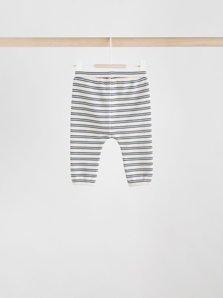 Green/Blue/Brown Stripe Baby Top & Leggings 6 Piece Set (0mths-3yrs) - Size Up to 1 Month (56cm)
