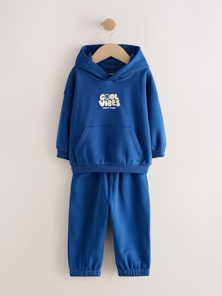 Cobalt Blue Back Print Hoodie and Joggers Set (3mths-7yrs)