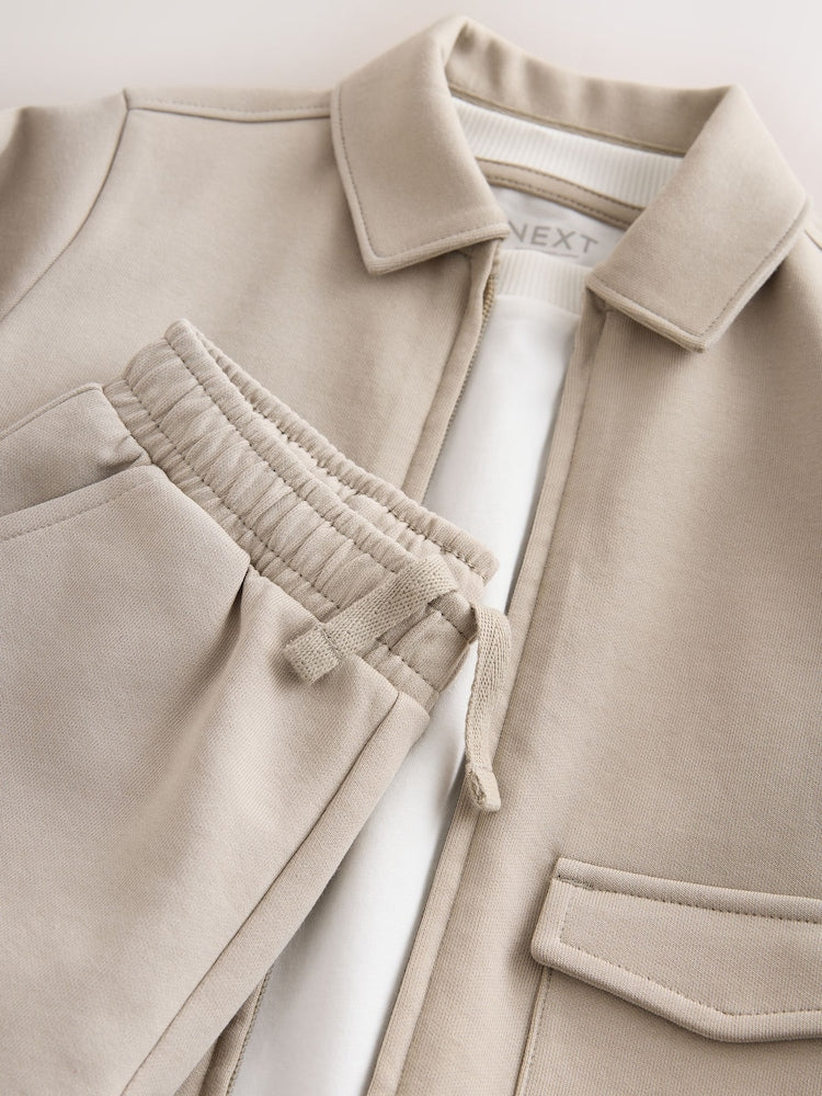 Cream Smart Jacket Top & Trousers Set 3 Piece (3mths-7yrs)