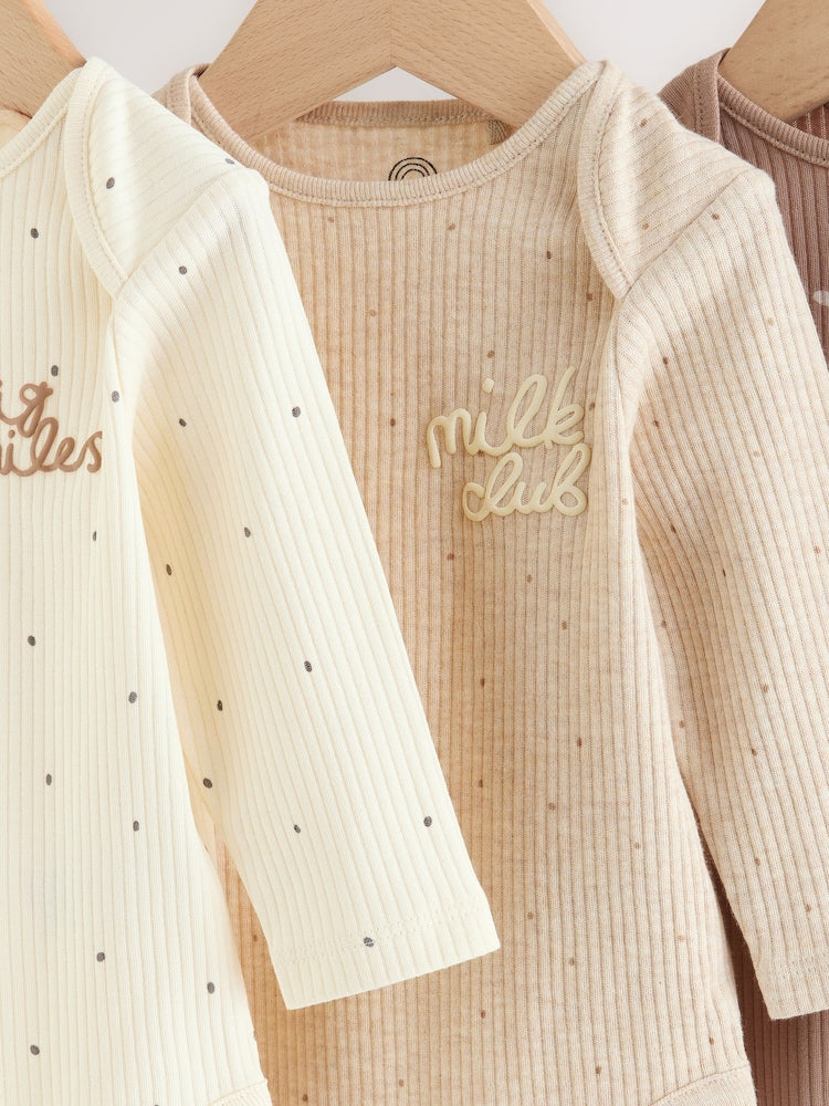 Neutral Milk Club Long Sleeve Baby Bodysuits 3 Pack