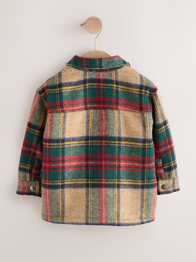 Red/Green Check Borg Lined Shacket (3mths-7yrs)