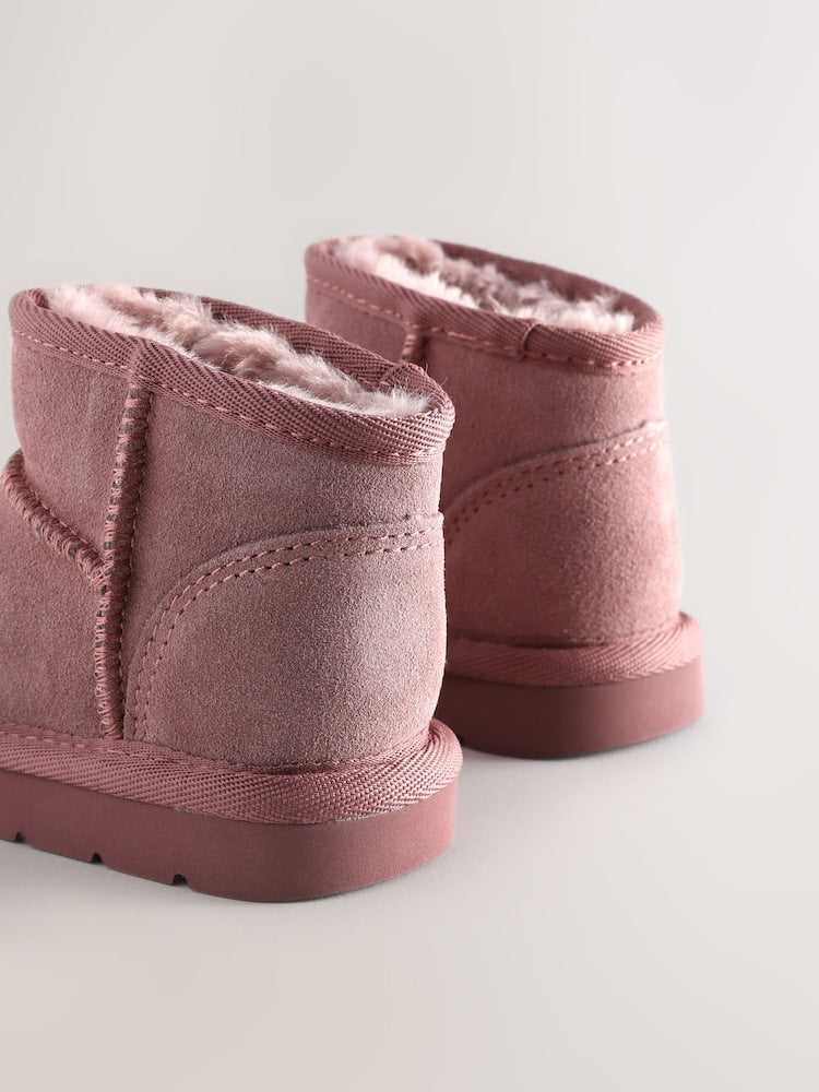 Pink Standard Fit (F) Water Repellent Suede Pull On Boots - Size EU 19 (UK 3)
