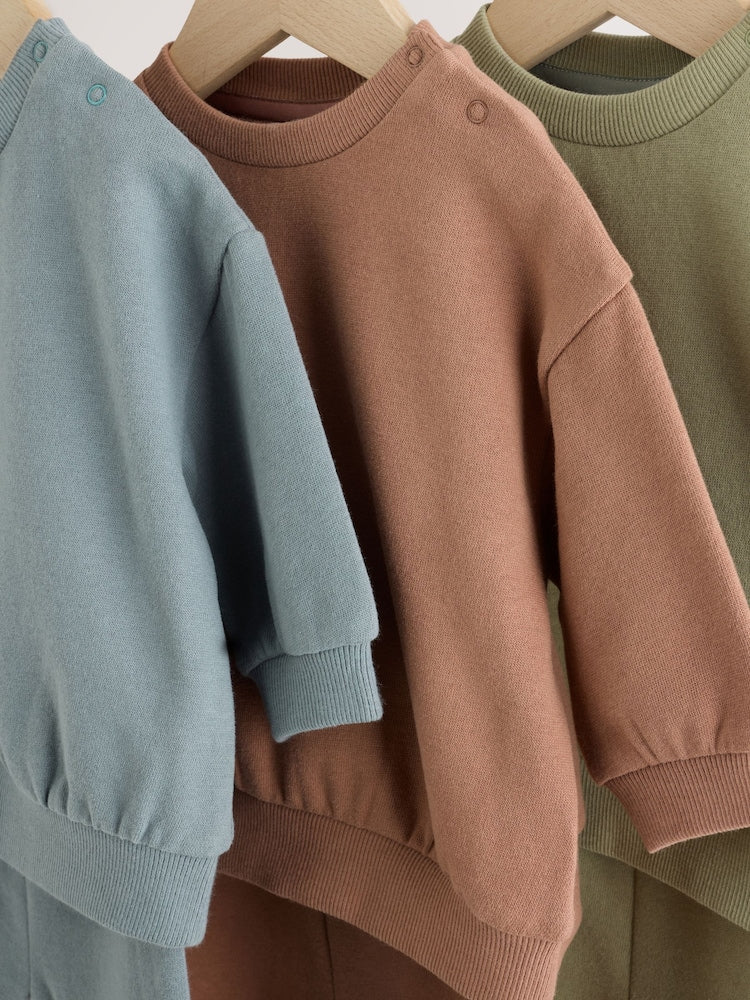 Brown/Blue/Green Sweater and Leggings Baby Set 6 Piece (0mths-2yrs)