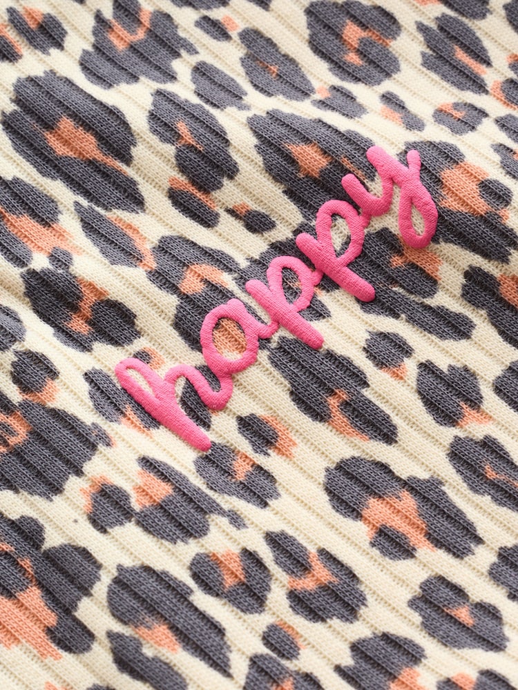 Pink and Leopard Printed Button T-Shirt Jersey Baby Rompers 3 Pack