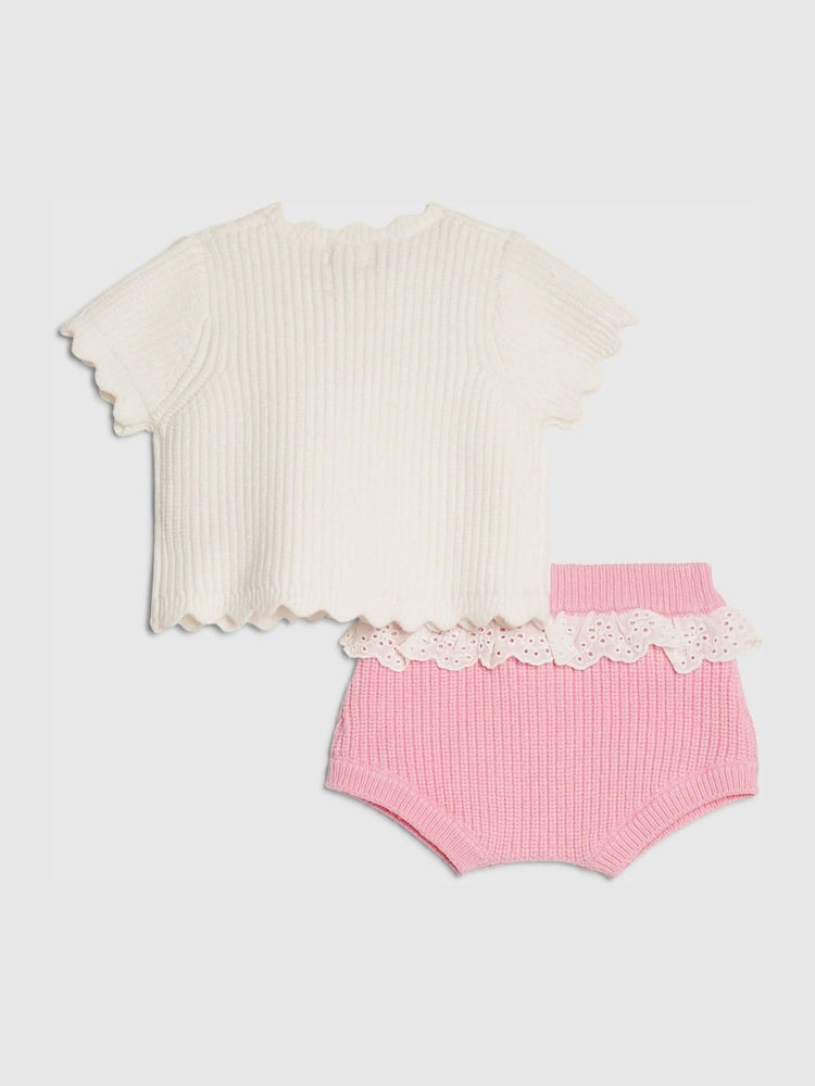 River Island Cream 3D Flower Bloomer Set