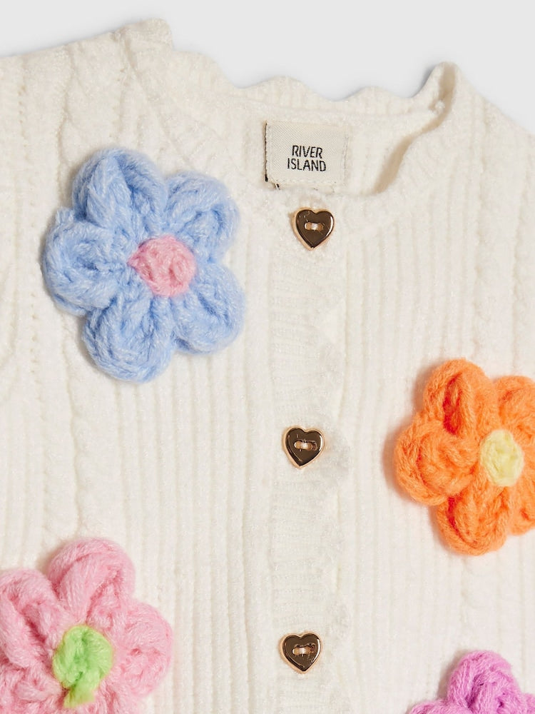 River Island Cream 3D Flower Bloomer Set