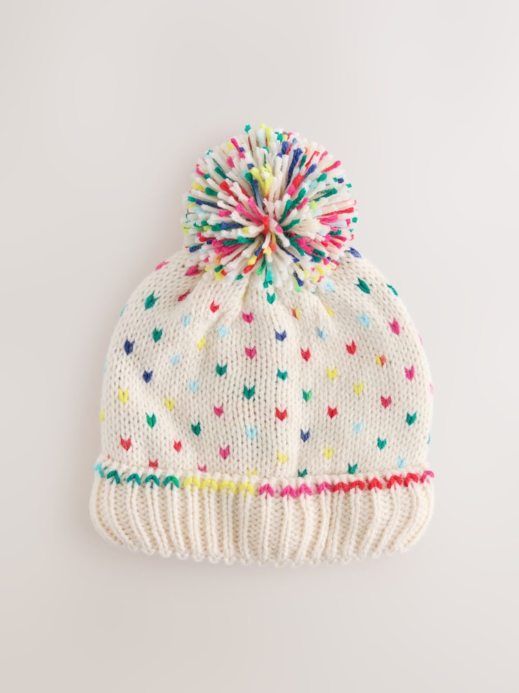 Rainbow Neppy Pom Beanie (3mths-13yrs) - Rainbow / 11 - 13 Years (146 - 158cm)