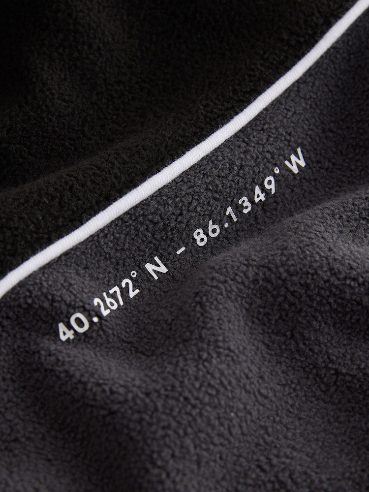 Black Zip Through Hooded Fleece (3-16yrs)
