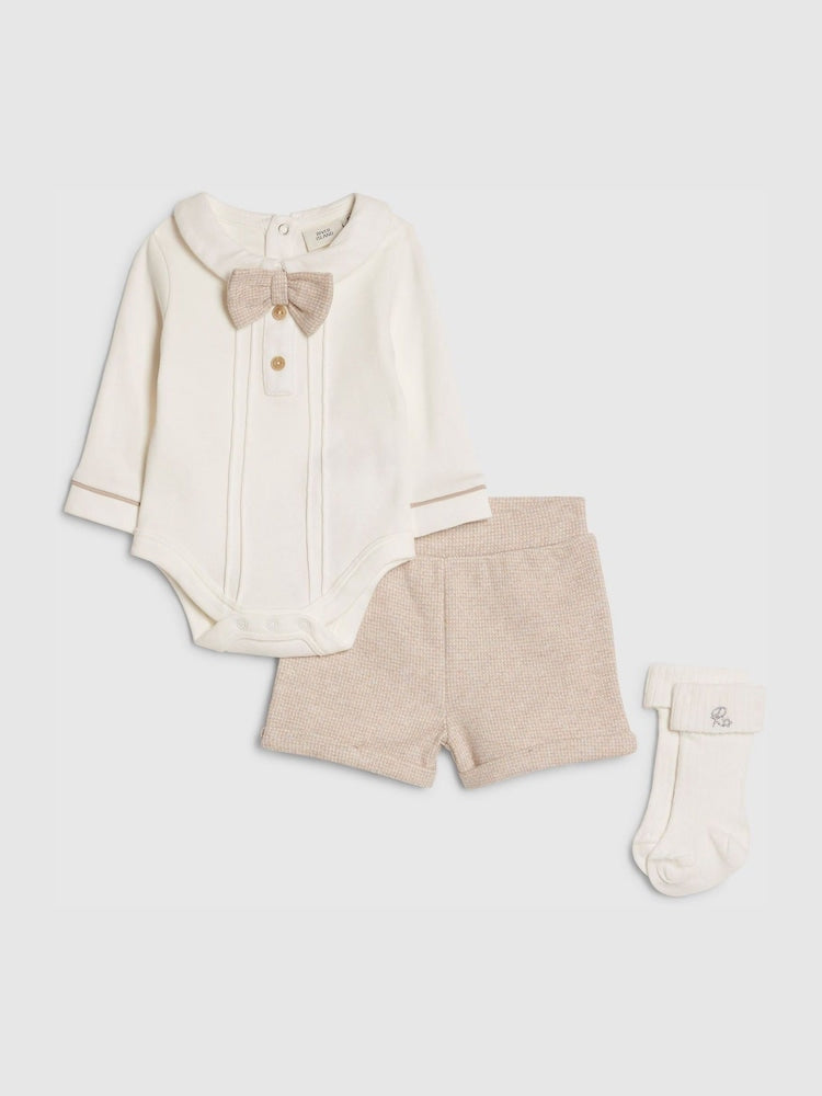 River Island Brown Smart Bloomer Shorts & Socks Sets