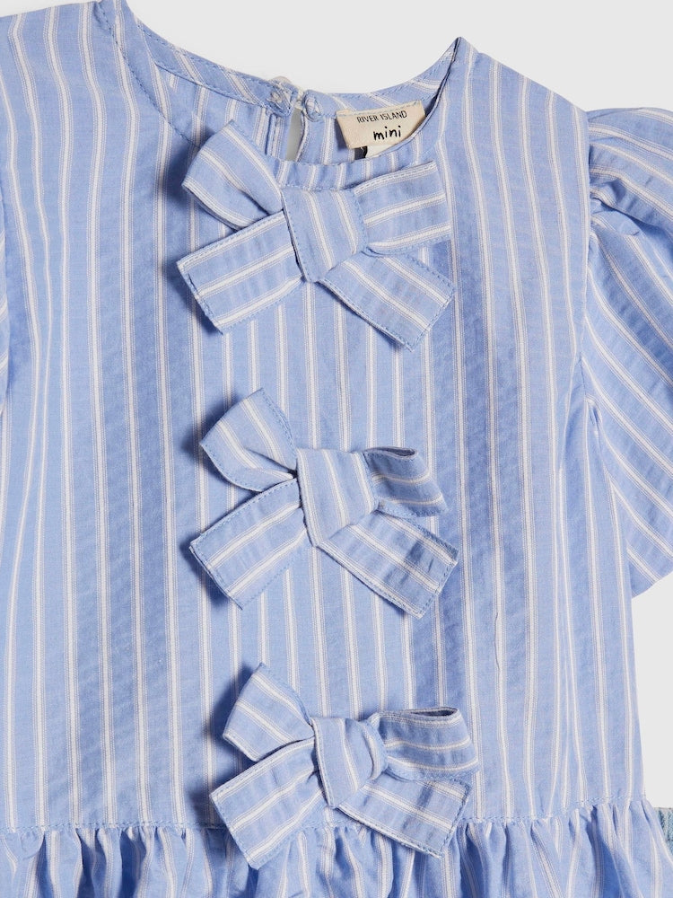 River Island Blue Seersucker Top & Jeans Set