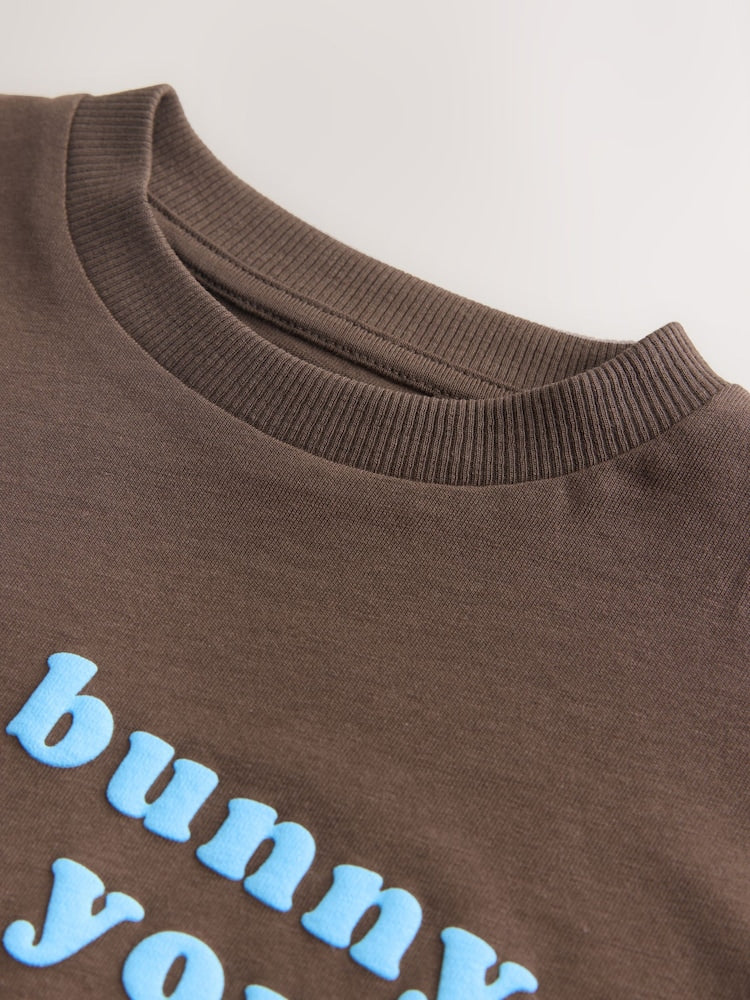 Brown Bunny Short Sleeve Easter Graphic T-Shirt (3mths-7yrs)
