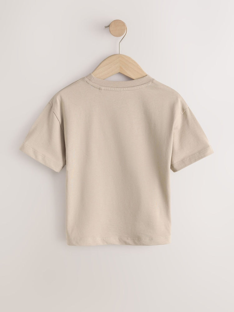 Tan Brown Marvel Short Sleeve Cotton T-Shirt (3mths-8yrs)