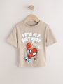 Tan Brown Marvel Short Sleeve Cotton T-Shirt (3mths-8yrs) - Size 12-18 Months (80-86cm)