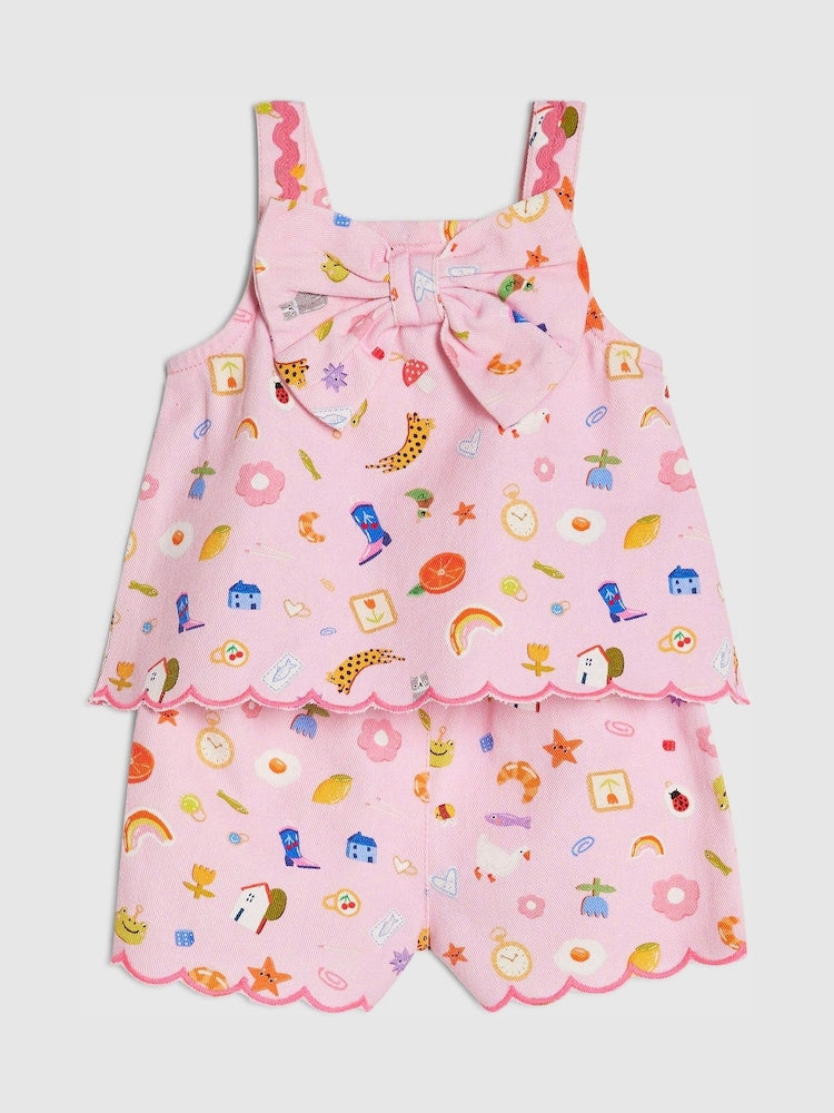 River Island Pink Abbie Rosie Cami Top & Shorts Set