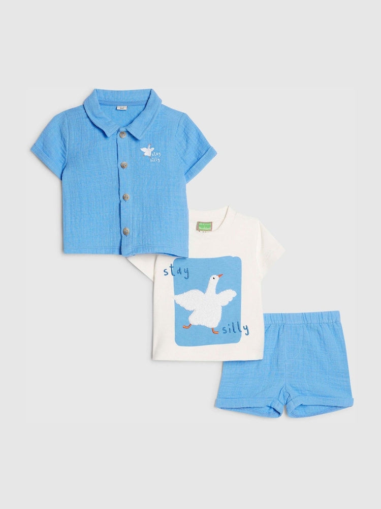 River Island Blue Abbie Rosie Goose T-Shirt & Shorts Set