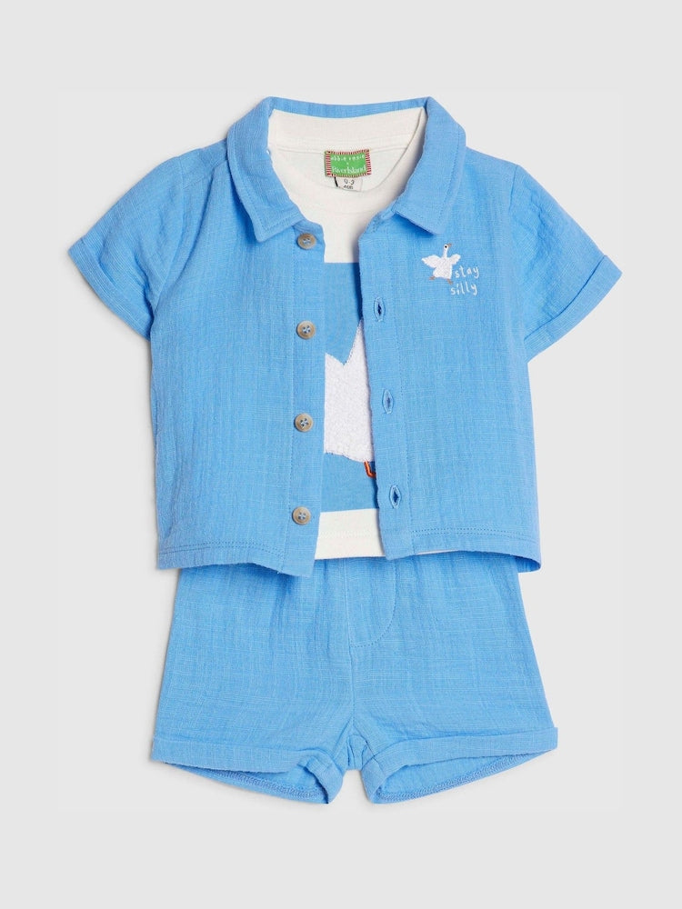 River Island Blue Abbie Rosie Goose T-Shirt & Shorts Set
