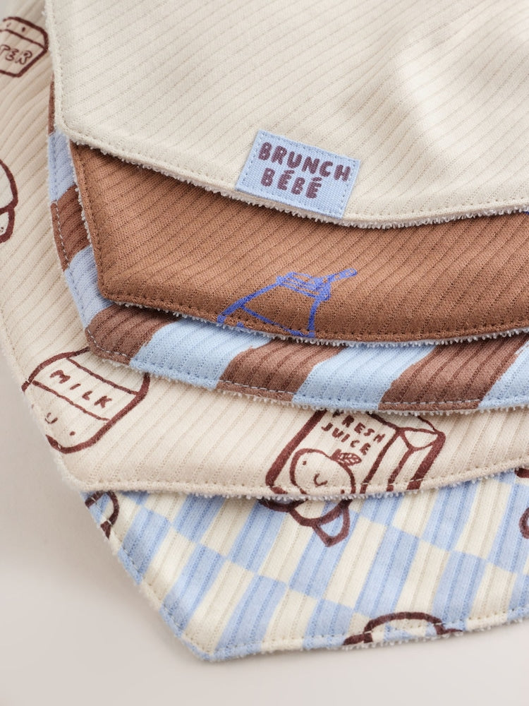 Image 28: Blue Brunch Dribble Bibs 5 Pack - Image 7 of 8
