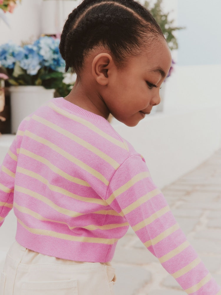 Pink and Yellow stripe Cardigan (3mths-10yrs)