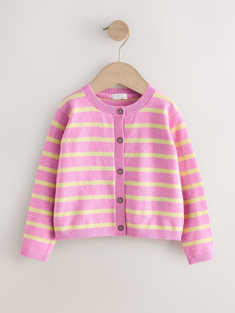 Pink and Yellow stripe Cardigan (3mths-10yrs)