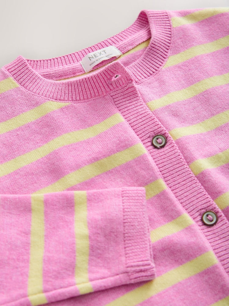 Pink and Yellow stripe Cardigan (3mths-10yrs)