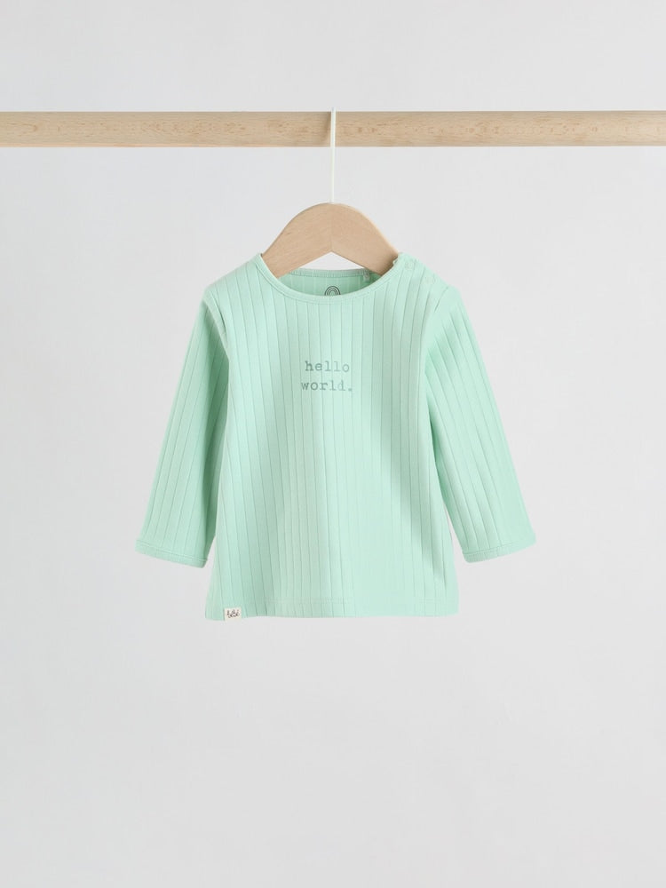 Sage Green Hello World Top and Leggings Baby Set (0-18mths)