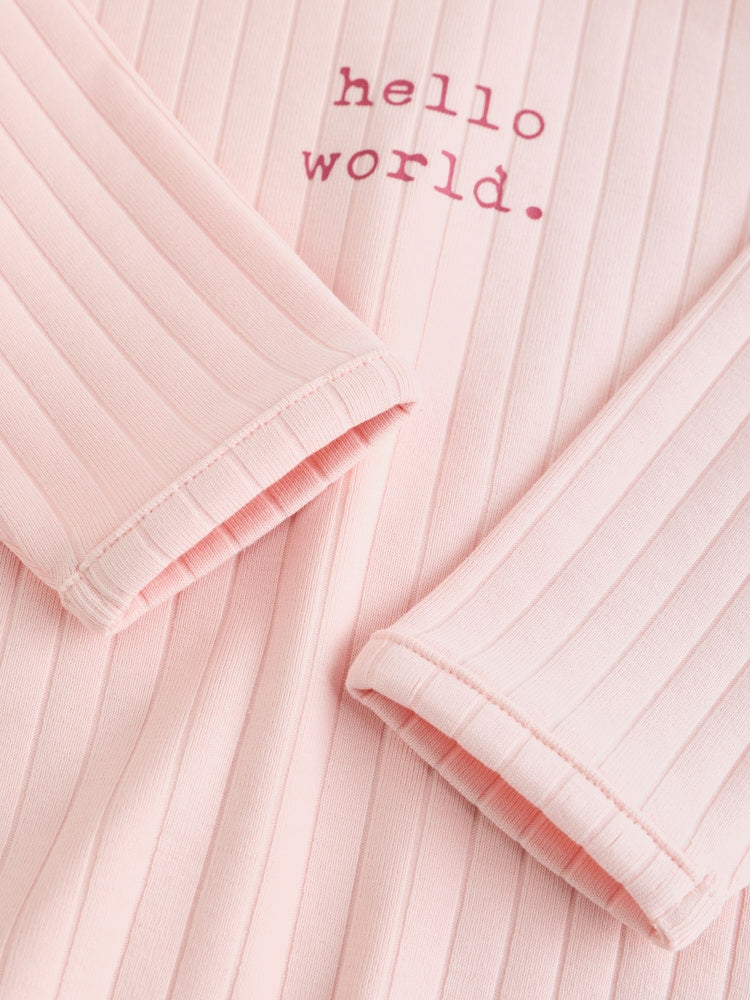 Pink Hello World Top and Leggings Baby Set (0-18mths) - Size First Size (50cm)