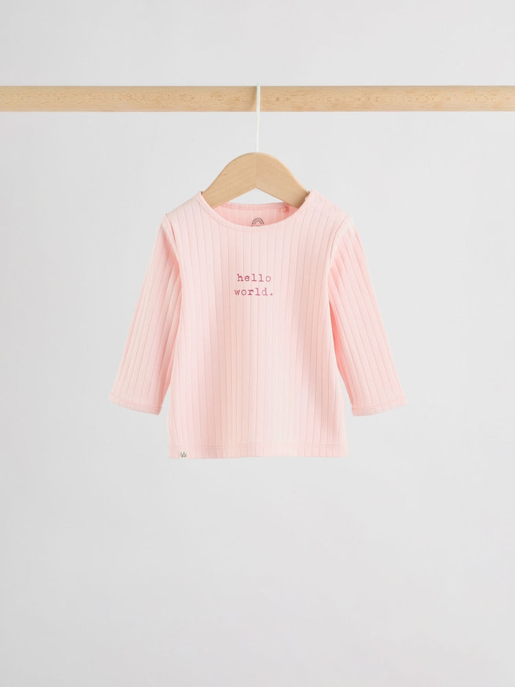 Pink Hello World Top and Leggings Baby Set (0-18mths) - Size First Size (50cm)