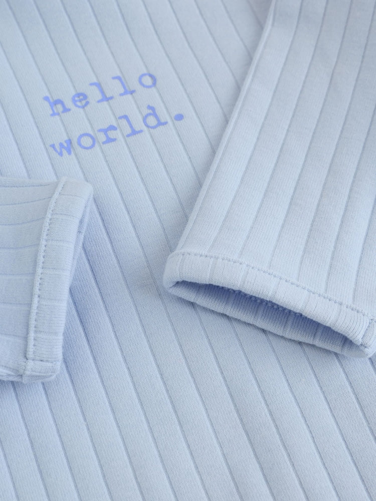 Blue Hello World Top and Leggings Baby Set (0-18mths)