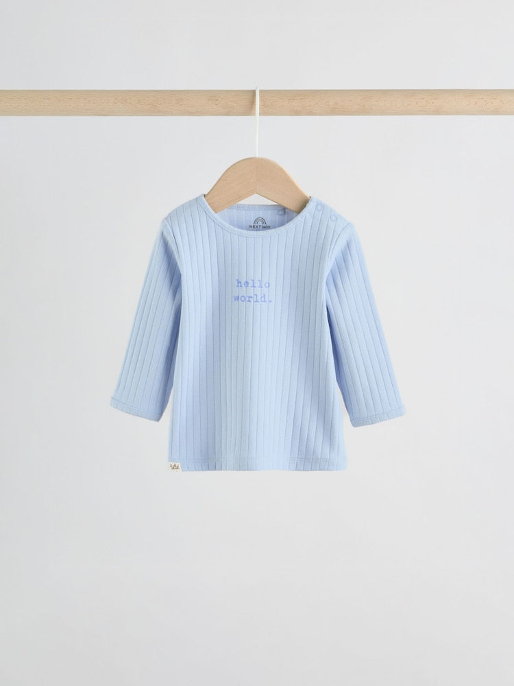 Blue Hello World Top and Leggings Baby Set (0-18mths)