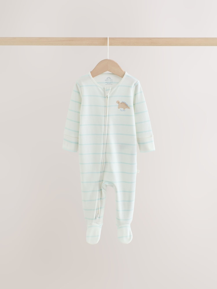 Neutral Dinosaur Baby Sleepsuits 3 Pack (0-2yrs)