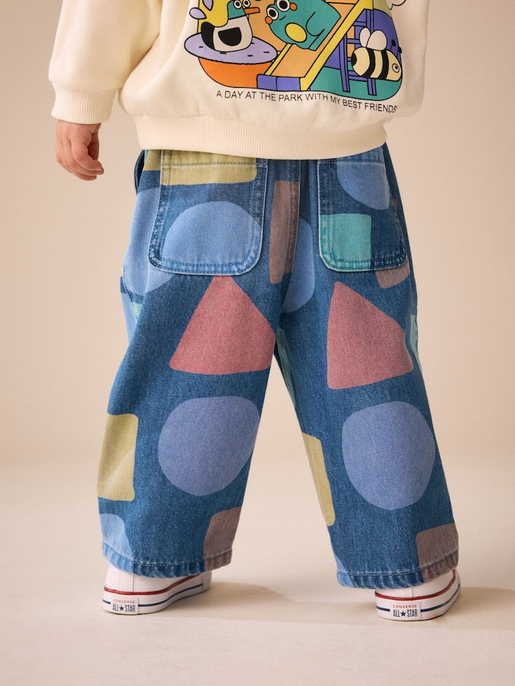Mid Blue Shapes Wide Fit Jeans (3mths-7yrs)