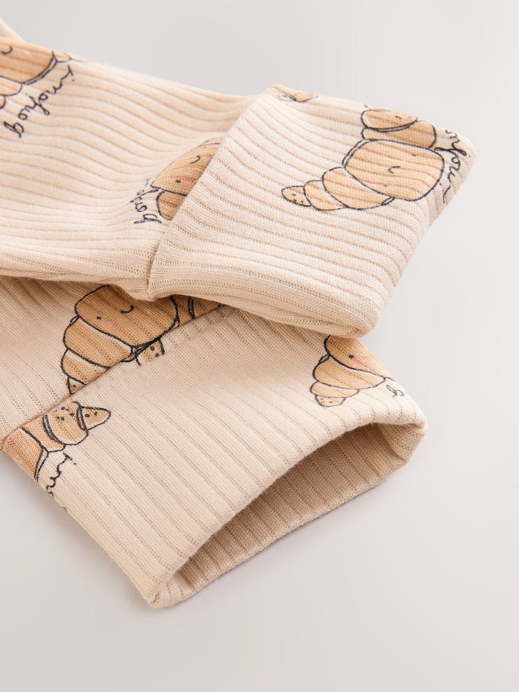 Neutral Brunch Two Way Zip Baby Sleepsuits 4 Pack (0mths-3yrs)