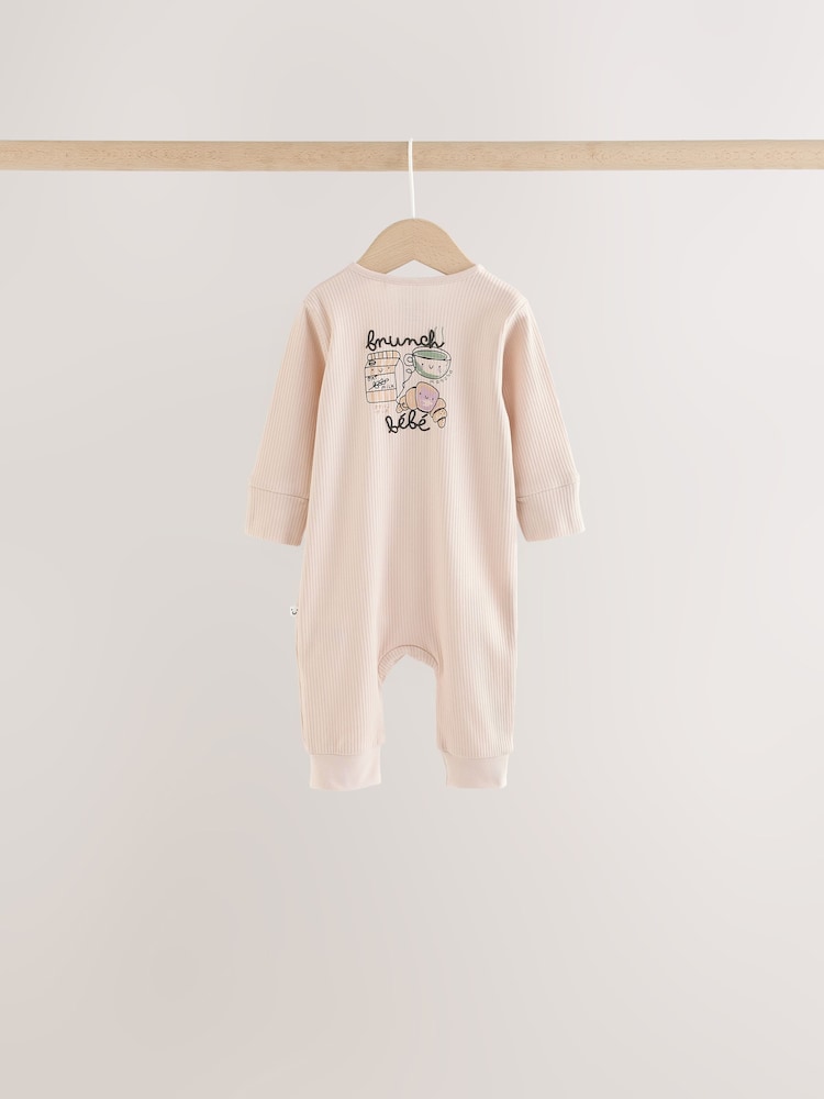 Neutral Brunch Two Way Zip Baby Sleepsuits 4 Pack (0mths-3yrs)