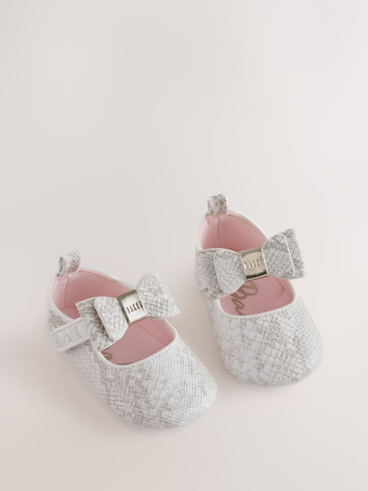 Baker by Ted Baker Ivory Snake Padders Shoes With Bow