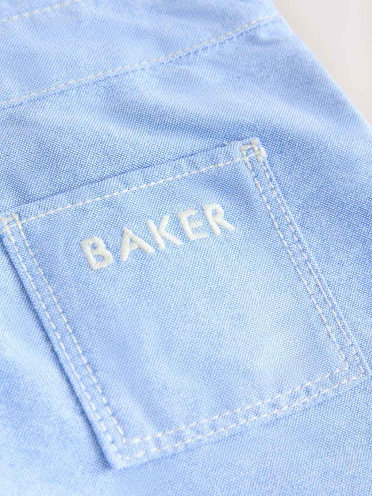 Baker by Ted Baker Blue/Stone Chambray Dungarees And T-Shirt Set
