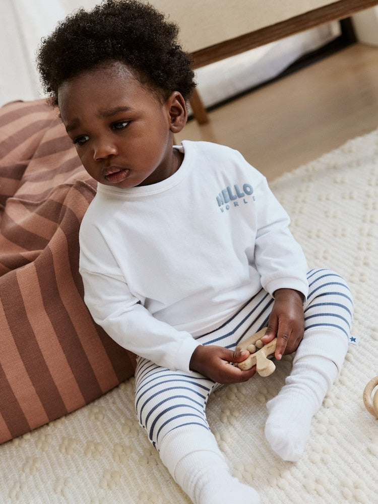 Blue Jersey Jacket, Bodysuit and Leggings Baby Set 3 Piece (0mths-2yrs)