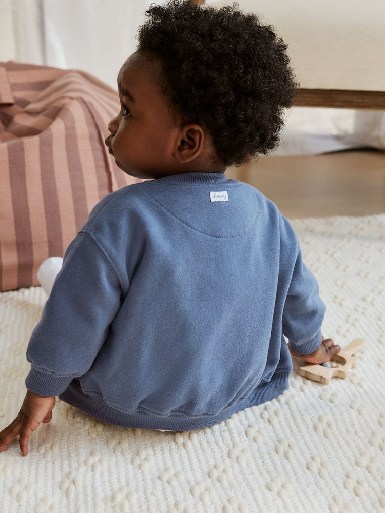 Blue Jersey Jacket, Bodysuit and Leggings Baby Set 3 Piece (0mths-2yrs)