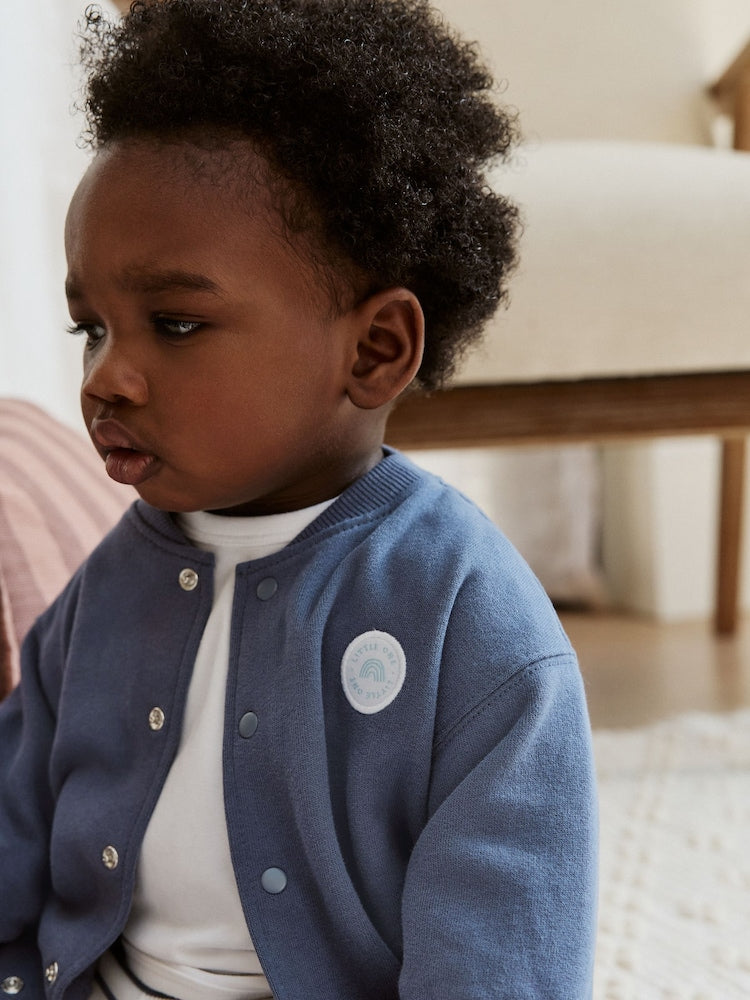 Blue Jersey Jacket, Bodysuit and Leggings Baby Set 3 Piece (0mths-2yrs)