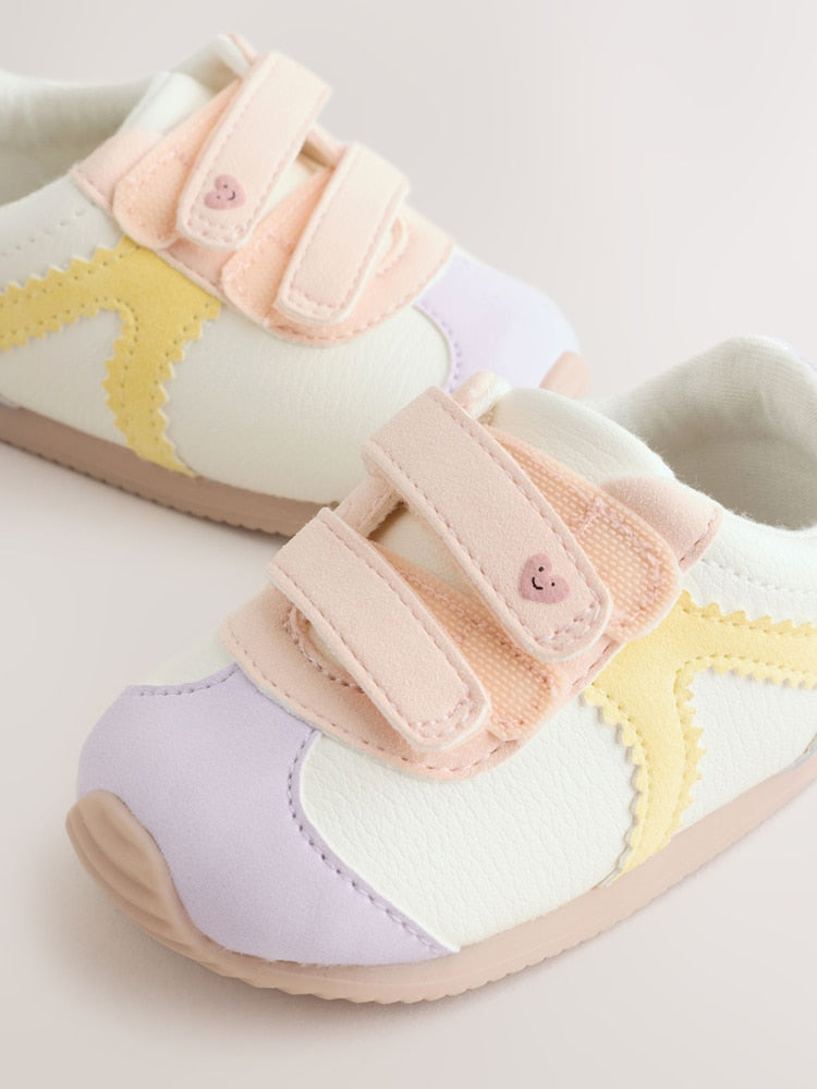 Multi Pastel Baby Touch Fastening Trainers (0-24mths) - Size Up To 3 Months (50 - 62cm)