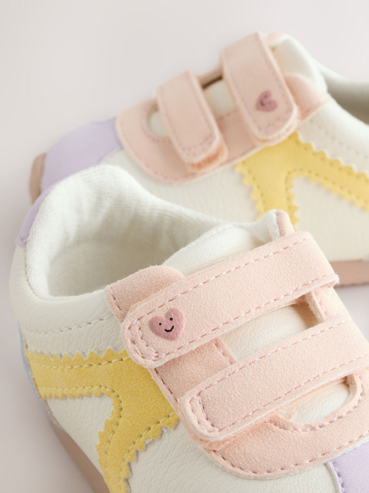 Multi Pastel Baby Touch Fastening Trainers (0-24mths) - Size Up To 3 Months (50 - 62cm)